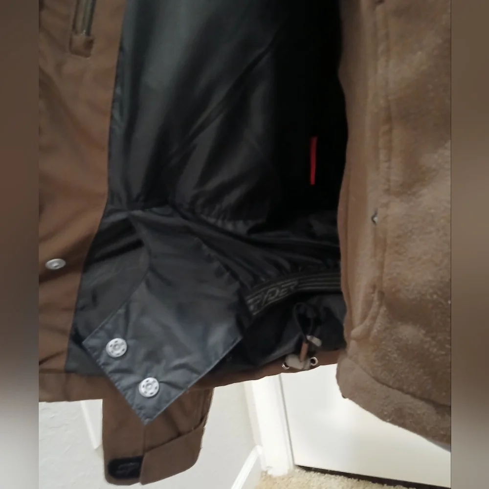 Spyder Brown &‎ Lime Green Ski Winter Snow Coat - Picture 13 of 16